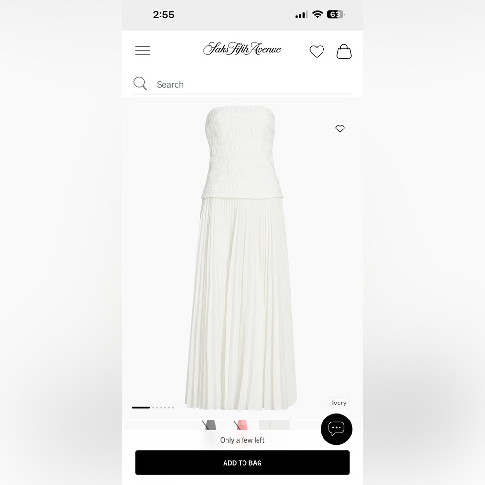 Acler Bristol Strapless Midi Dress- Ivory